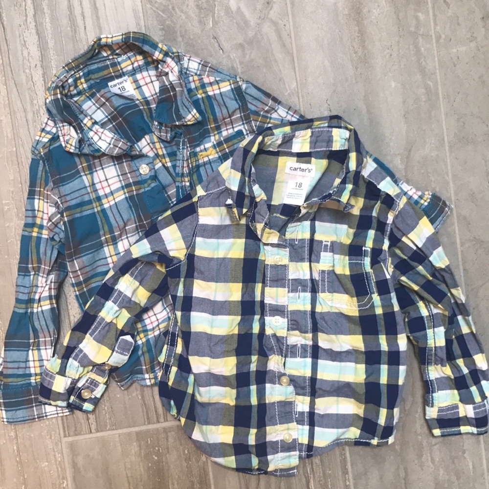 Two Carters' button-down shirts - 18 months